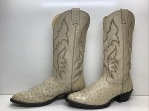 BOTAS VAQUERAS DE COLECCIÓN PARA HOMBRE NOCONA PIEL DE AVESTRUZ MARFIL TALLA 9 D - Imagen 1 de 10