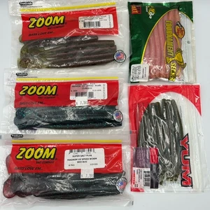 Soft Plastic Fishing Bait 5 Packs - Zoom Bait Co., Yum Dinger, Bass Pro - Picture 1 of 12