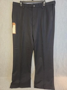 Haggar Men's 40x30 Dress Pants Cool 18 Performance Black Classic Pleat Front NEW - Picture 1 of 11
