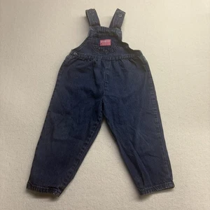 Vintage OshKosh Overall mit Schleife hinten Baby Mädchen Größe 3T dunkle Waschung Denim - Bild 1 von 6