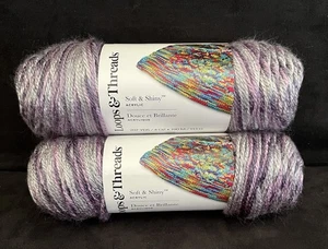(2) Lazos e hilos hilo suave y brillante BARROCO MULTI, gris púrpura, 4 oz. - Imagen 1 de 6