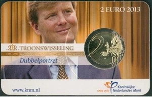 OLANDA 2013 FDC 2 EURO COM DOPPIO RITRATTO COINCARD CON LIBRETTO ORIGINALE ZECCA - Foto 1 di 2