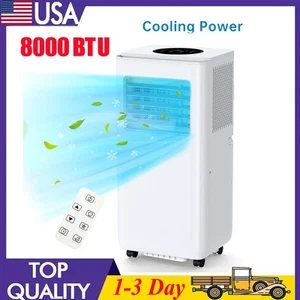 8000 BTU Portable Air Conditioners 3-in-1 AC Fan Dehumidifier with Remote/Timer - Picture 1 of 9