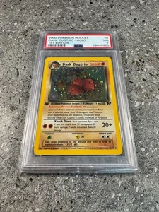 Pokemon TCG 1st Edition Dark Dugtrio 6/82 Team Rocket Holo Rare PSA 7 * SWIRL * - Picture 1 of 8