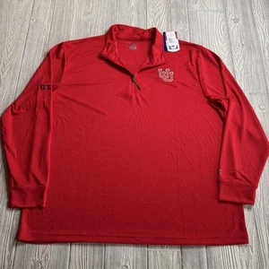 Utah Utes 1/4 Quarter Zip Pullover Logo Men’s XXL Red Champion NWT - Picture 1 of 11