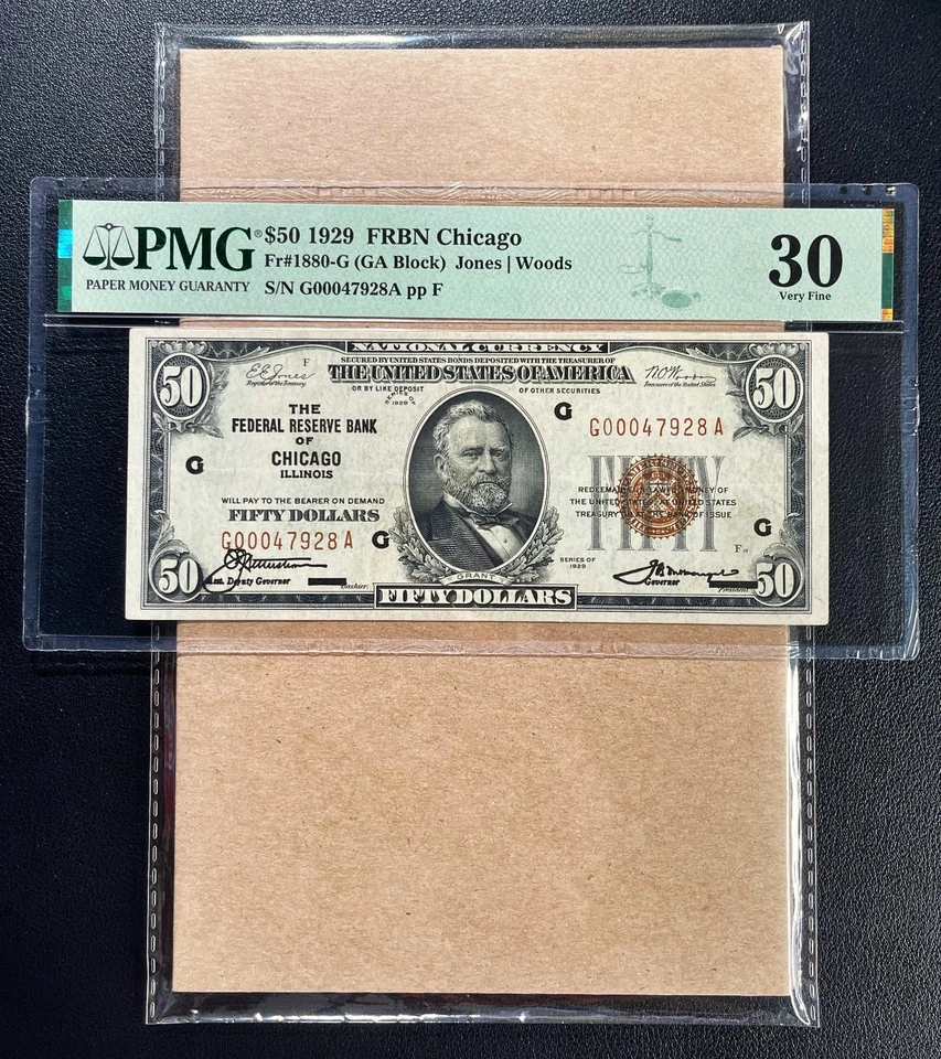 Fr. 1880-G 1929 $50 Federal Reserve Bank Note CHICAGO PMG 30 - VF - Image 1 of 2