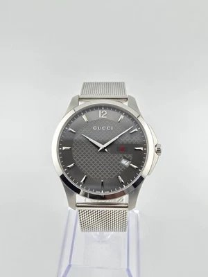 Gucci G-Timeless YA126315 Men's Mesh Band Gray Dial Watch ⌚ - Image 1 of 4