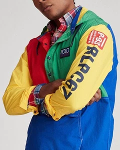 Ralph Lauren Hi Tech CP93 Stadium Men Colorblock Windbreaker Hoodie Jacket L - Picture 1 of 13