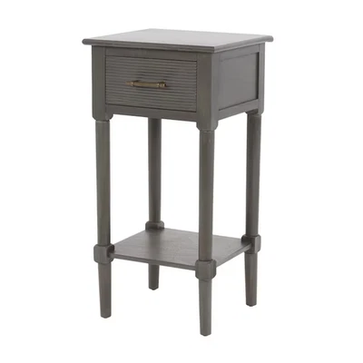 allen + roth 14-in W x 28-in H Gunmetal Wood Square Midcentury End Table (NEW) - Image 1 of 4
