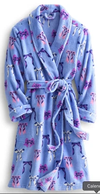 Vera Bradley Fleece Robe Bows On Grapemist 50673-23146 Blue NWT - Image 1 of 4