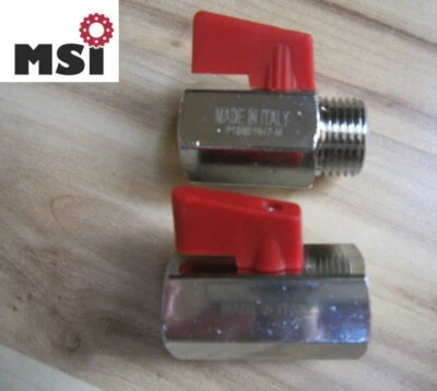 Mini Kugelhahn Mini Hahn 3/8", 1/2" Absperrhahn Messing Pneumatik Wasser Heizung - Bild 1 von 4