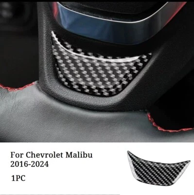 Carbon Fiber Steering Wheel Frame Cover Trim Fit For Chevrolet Malibu 2016-2024 Foto 1 de 4