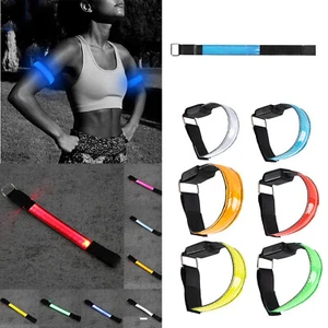 Led Wristbands Light For Runner Running Riding Glow Adjustable Cycling Usb - Picture 1 of 18