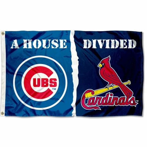 Chicago Cubs vs. St. Louis Cardinals House Divided Rivalry Flag Cover