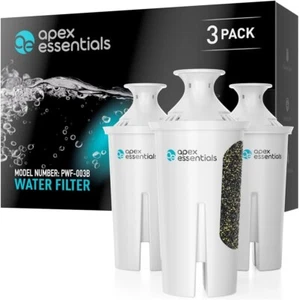 3x Apex Essentials NSF Certified Pitcher Water Filter Brita® Classic 35557, OB03 - Picture 1 of 4
