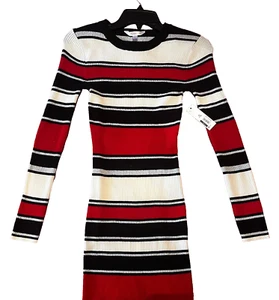 No Boundaries Medium Long Sleeve Striped Sweater Midi Dress - Picture 1 of 3