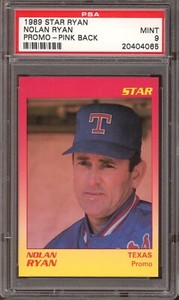 1989 Star Ryan Baseball Nolan Ryan Promo Pink Back PSA 9