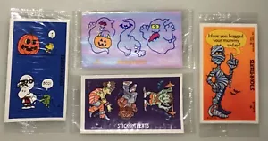 Vintage 1980s Hallmark STICK-R-TREATS HALLOWEEN 🎃 Decals Snoopy Ghosts Mummy 👻 - Picture 1 of 4