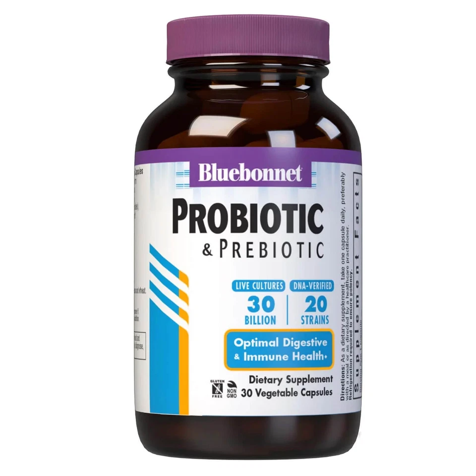 Bluebonnet Probiotic & Prebiotic 30 Billion Cfu 30 Veg Capsules - Image 1 of 4