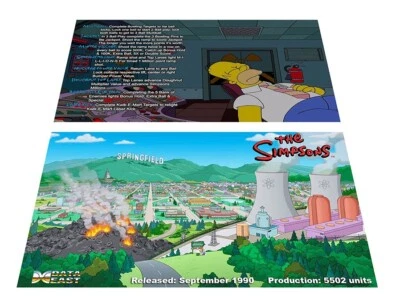 Data East The Simpsons Pinball Custom Apron Instruction Cards - Image 1 of 2