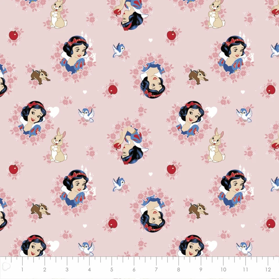 Disney's Princess Snow White in Wreaths Pink Cotton Fabric by the Yard - Image 1 of 1