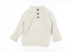 baby GAP Boys Beige Henley Jumper 18-24 Months - Picture 1 of 12