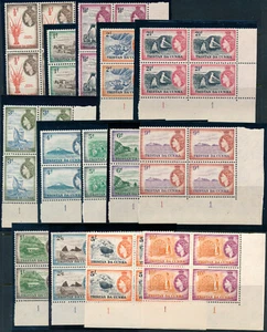 TRISTAN DA CUNHA 1954 DEFINITIVES SG14/27 PLATE BLOCKS OF 4 MNH - Picture 1 of 1