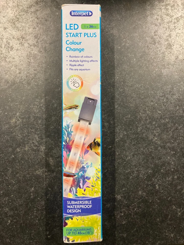 INTERPET START PLUS MULTI COLOUR CHANGE SUBMERSIBLE AQUARIUM LIGHT 36cm *NEW* - Image 1 of 1