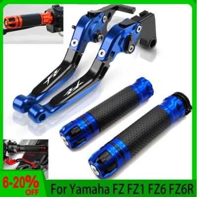 For Yamaha FZ FZ1 FZ6 FZ6R Motorcycle CNC Handle Grip & Brake Clutch Lever NEW Foto 1 de 4