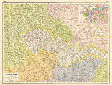CZECHOSLOVAKIA. w/ Carpathian Ruthenia. Prague/Praha. Bohemia Moravia 1920 map