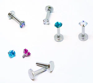 316L Labret Monroe innerer Lippenstift Tragus Knorpel Helix Ohrstecker Piercing  - Bild 1 von 3