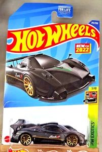 2022 Hot Wheels #215 HW Exotics 7/10 PAGANI ZONDA R Black w/Gold 10 Spoke Wheels - Picture 1 of 5
