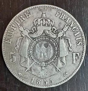 Napoleon III 1852-1870 - 5 Francs 1855 In Paris - Picture 1 of 2