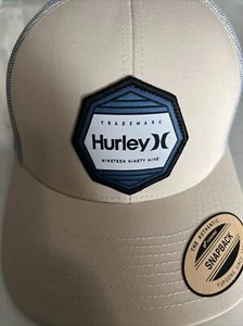 Hurley Pacific Pacific Patch 2.0 Hat Cap Beige Gray Mesh Snap Back NWT One Size - Picture 1 of 6