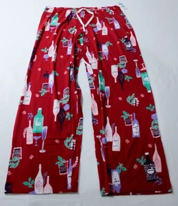 HUE Sleepwear Women's Winter Cocktails Pajama Pants AC2 Barbados Cherry Size XL - Picture 1 of 3