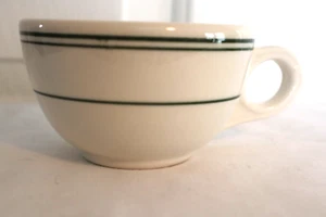 Homer Laughlin rayas verdes 6 OZ Taza de café taza restaurante artículos EE. UU. - Imagen 1 de 6