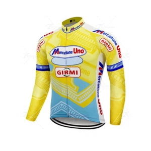 Retro Mercatone Uno Radtrikots Langarm Oberteile Radtrikot Fahrradtrikot - Bild 1 von 4