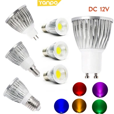 GU10 E27 MR16 Dimmable DC 12V E14 B22 COB LED Spotlight Bulb 12W 9W 7W Lamps OQ - Image 1 of 4