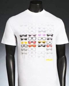 Men's XL OAKLEY Short Sleeve White All Over Frogskins T Shirt NEW Rare Icon - Picture 1 of 2