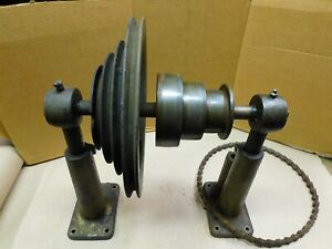 Schaublin Lathe Countershaft Assembly With STEP Pulley / Small pulley chipped 