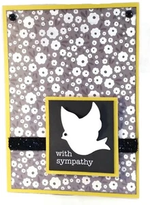 SYMPATHY Greeting Card - Dove and Flowers - Handmade A2 size with Envelope - Picture 1 of 2