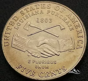USA 5 cents coin 2004. KM #360. Jefferson Nickel. Louisiana Purchase. D - Picture 1 of 5