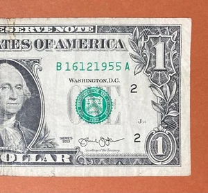 16 December 1955 ( B 16121955 A ) Birthday Note $1 One Dollar Bill - Picture 1 of 3