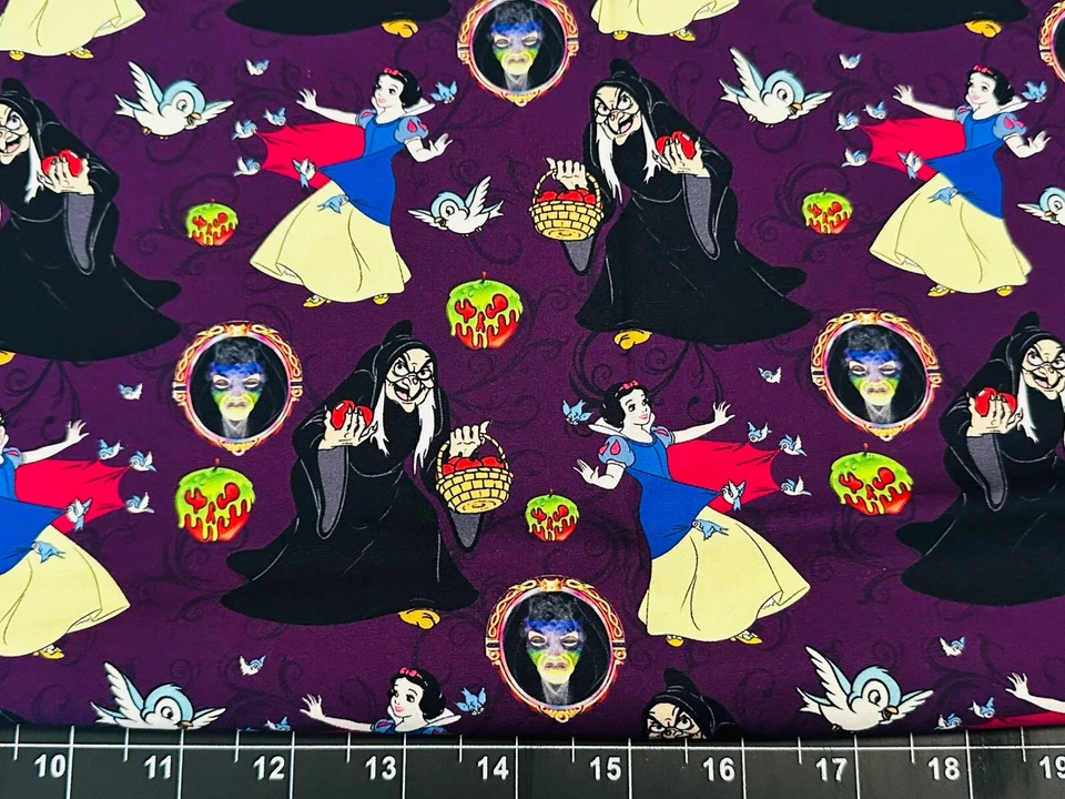 Tina SCRAP 9"x14" Custom Princess Snow White Witch Apple Disney Cotton Fabric - Image 1 of 1