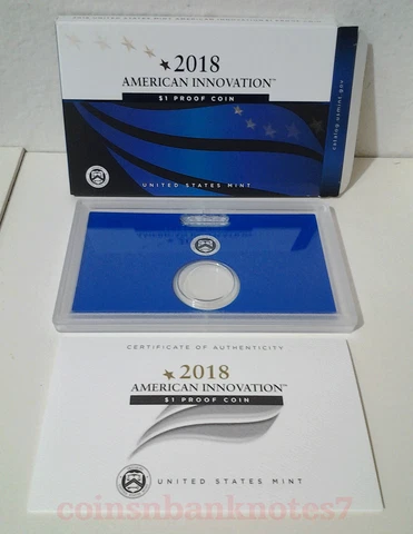 2018-S American Innovation Dollar Proof Set Lens with box & COA / NO Coin Cover