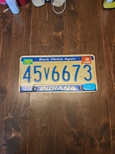 1989 Indiana License Plate # 45V6673 Vintage Auto Tag Garage Wall Decor - Picture 1 of 8