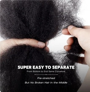 BLL Afro Kinkys Bulk Human Hair-100% Human Hair for Mini Twist Braiding - Picture 1 of 3