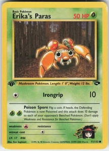 Pokemon TCG Erika's Paras 071/132 Gym Challenge Common card 1st Edition MP - Picture 1 of 2