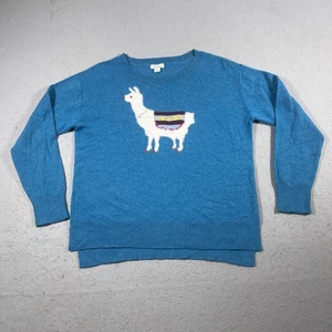 Sundance Sweater Women Small Blue Llama Alpaca Wool Blend Crewneck Pullover - Picture 1 of 10