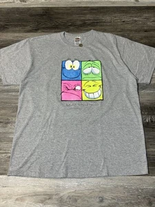 Vintage Y2K Subject To Mood Swings Comic Face Off Gray Shirt XL - Picture 1 of 4